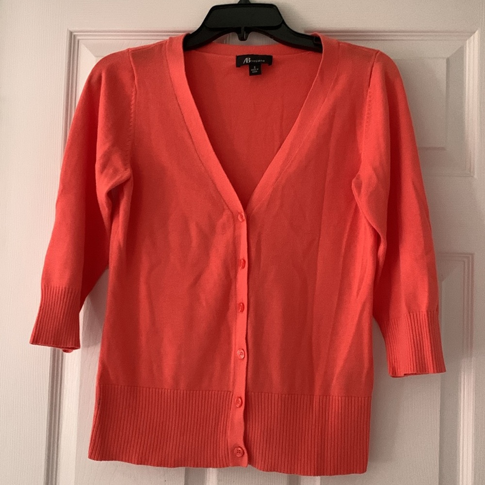 AB Studio v neck orange cardigan size S